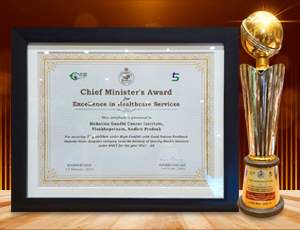 🌟Mahatma Gandhi Cancer Hospital & Research Institute, Visakhapatnam received CHIEF MINISTER AWARD for 1st Position among high footfall with good patient feedback- Cancer Hospitals under BSKY.